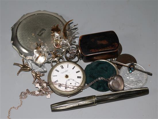 Snuff box, pen compact, pocket watch etc